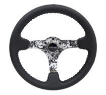NRG Sportratt Läder med ''Digital Camo'' Centrum / Svarta Baseballsömmar 350mm (3'' Djup)